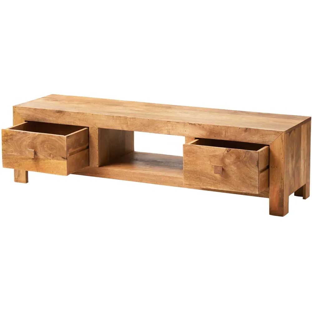 Napoli Toko 2 Drawer Wide Screen TV Unit - Brown, Mango