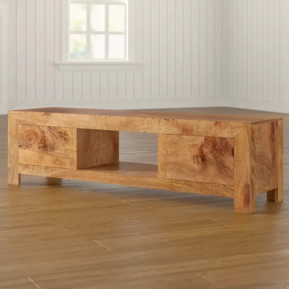 Napoli Toko 2 Drawer Wide Screen TV Unit - Brown, Mango