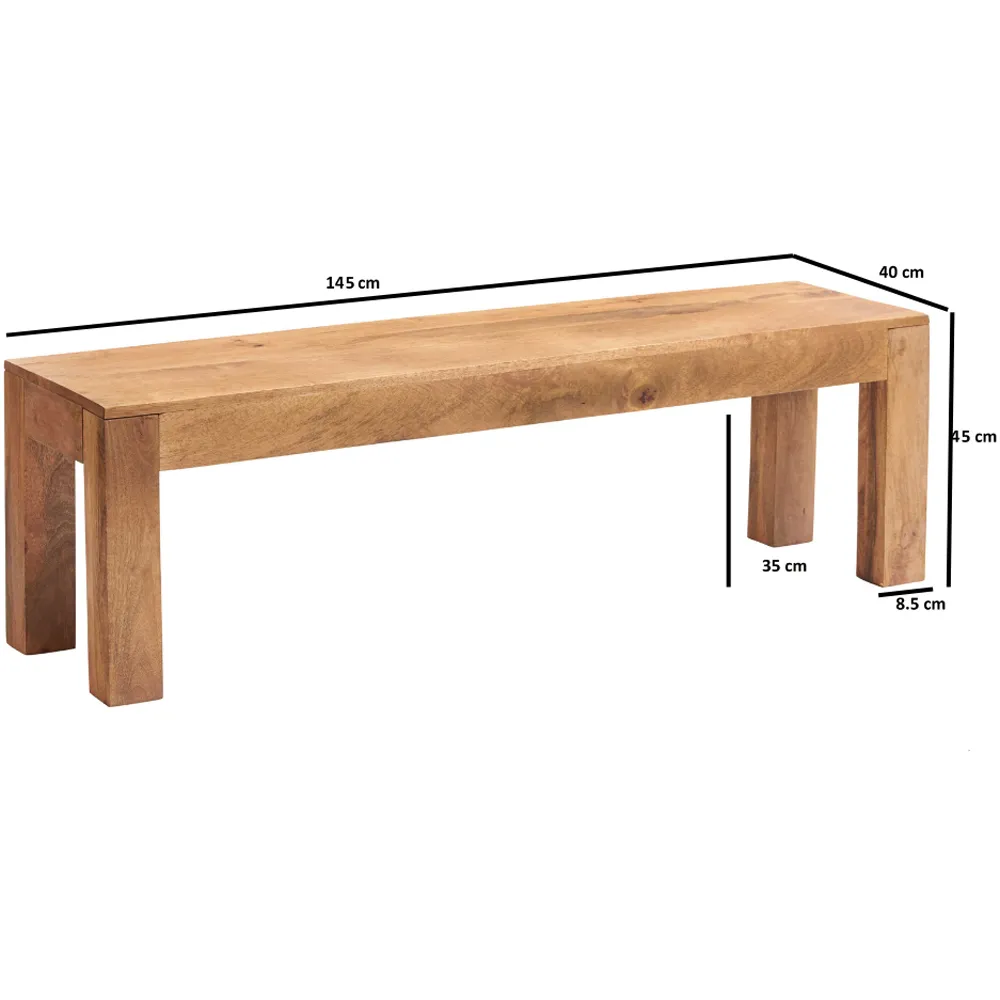 Napoli Toko 2 Seater Dining Bench - Brown, Mango