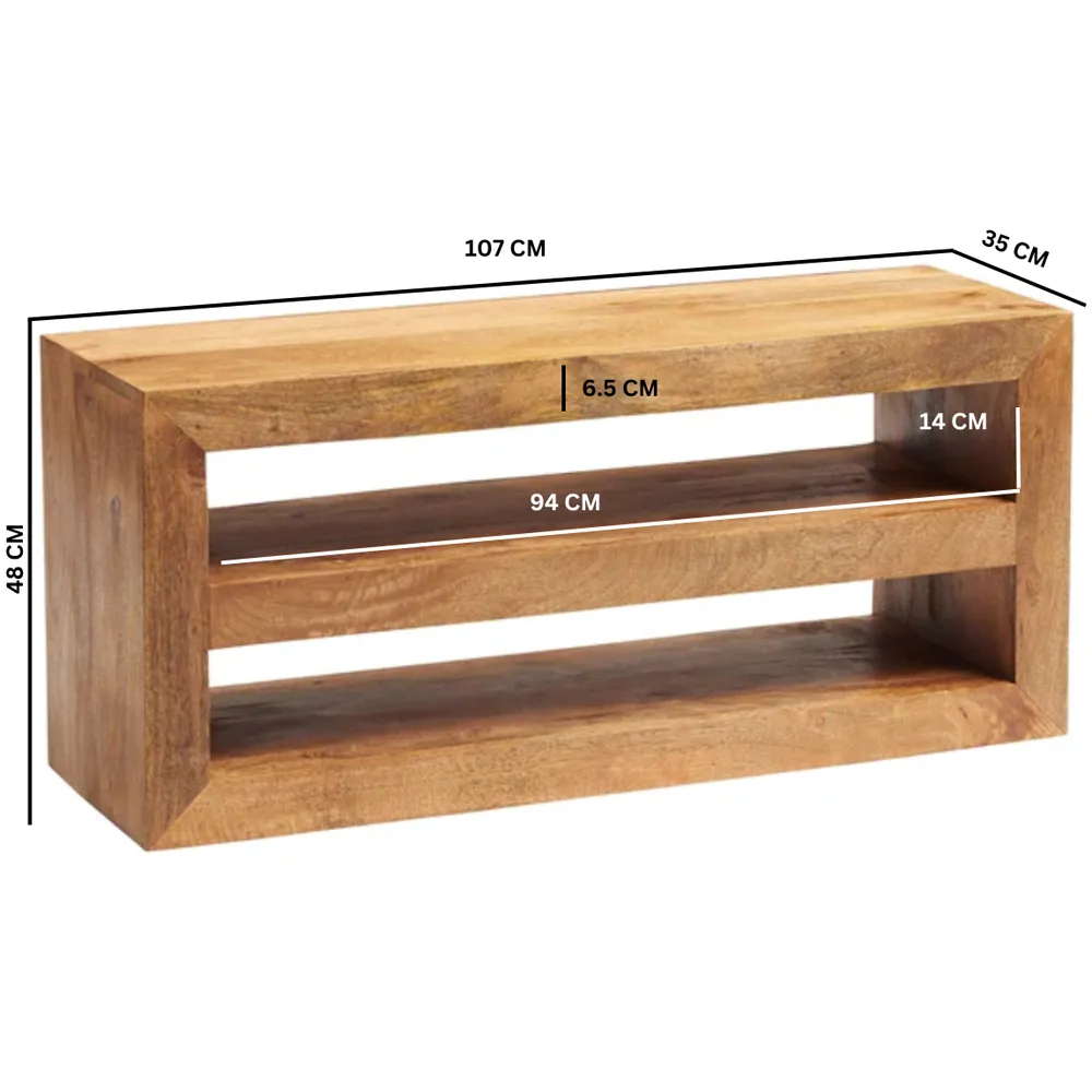 Napoli Toko 2 Shelf Open Media Unit - Brown, Mango