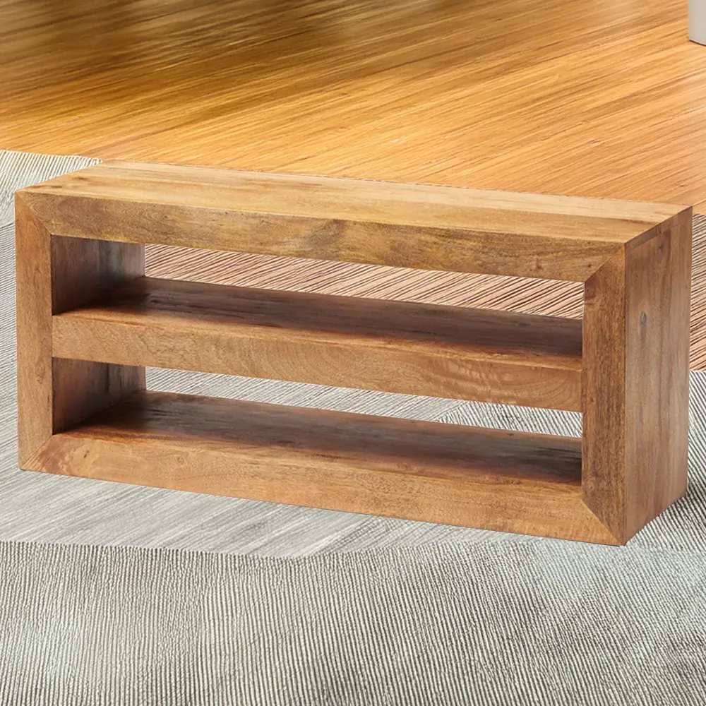 Napoli Toko 2 Shelf Open Media Unit - Brown, Mango