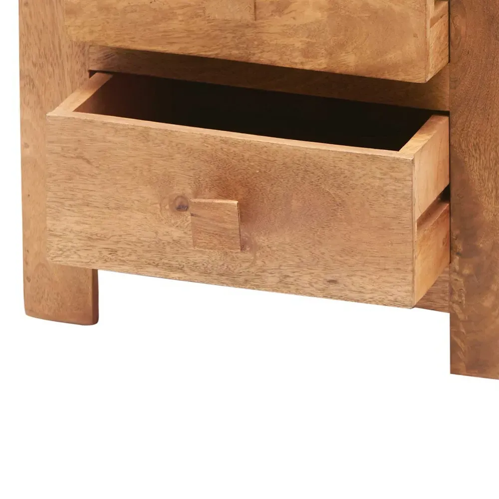 Napoli Toko 3 Drawer Bedside Table - Brown, Mango