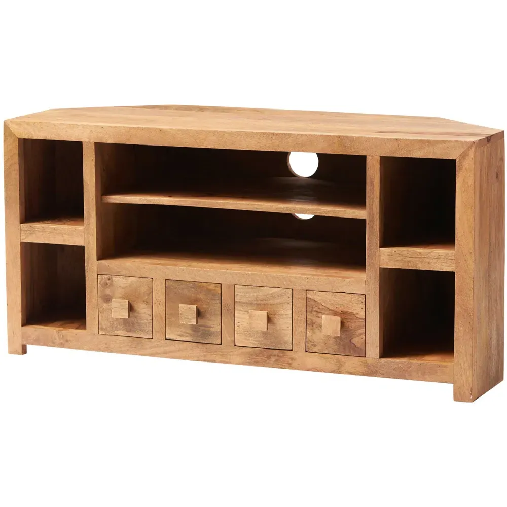 Napoli Toko Corner TV Unit with Storage - Brown, Mango