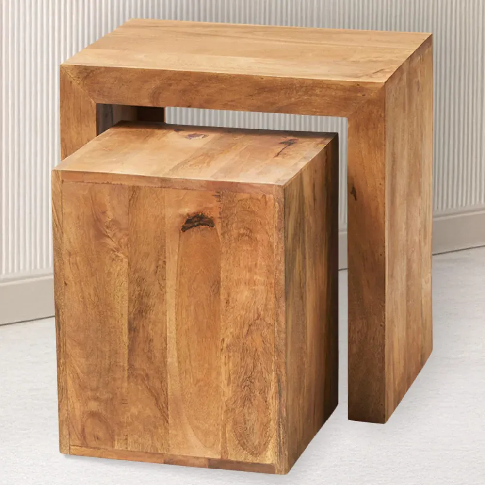 Napoli Toko Cubed Nest of Tables Set of 2 - Brown, Mango