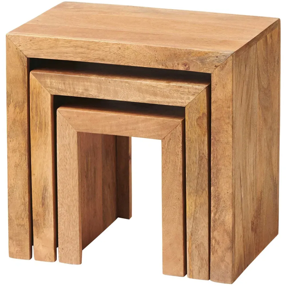 Napoli Toko Nest of Tables Set of 3 - Brown, Mango