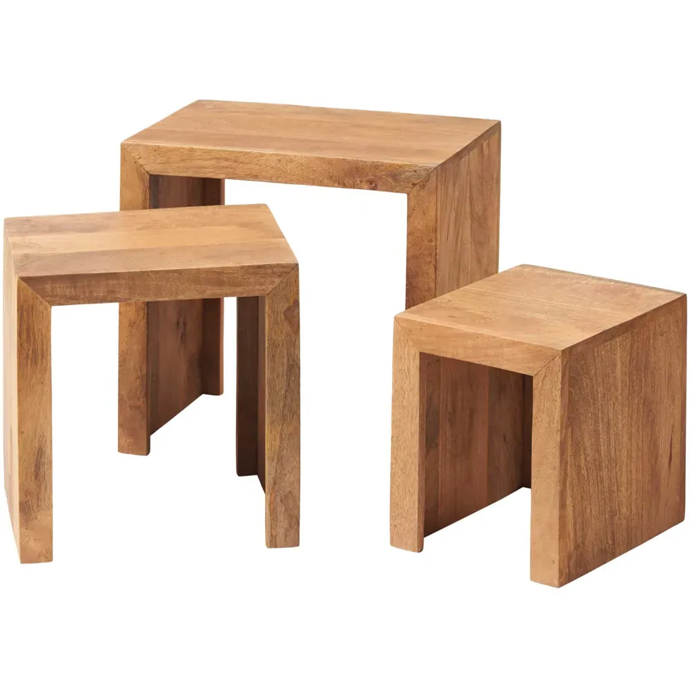 Napoli Toko Nest of Tables Set of 3 - Brown, Mango