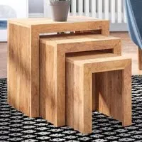 Napoli Toko Nest of Tables Set of 3 - Brown, Mango