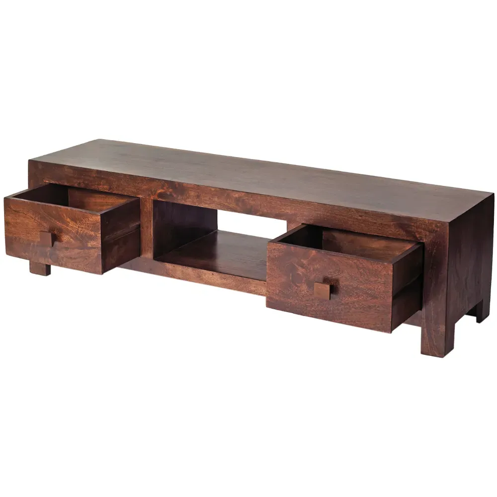 Nihash Toko 2 Drawer Media Unit - Dark Mango