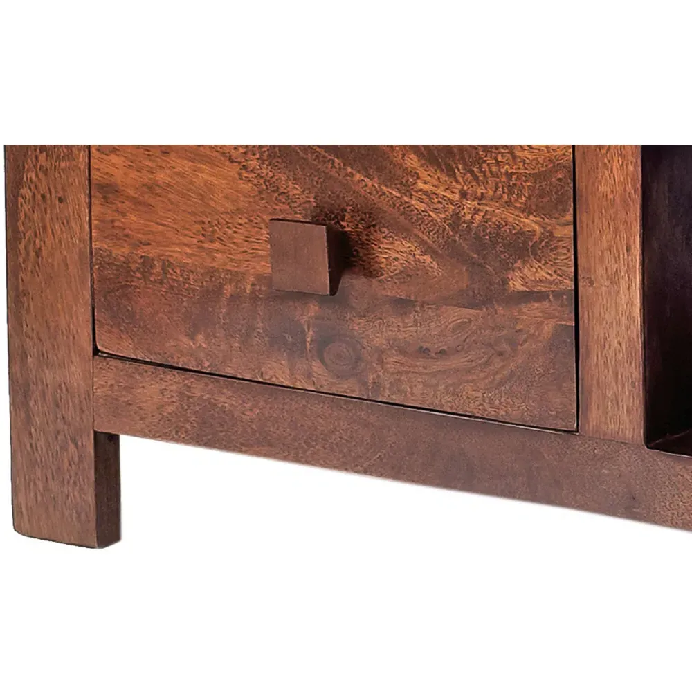 Nihash Toko 2 Drawer Media Unit - Dark Mango