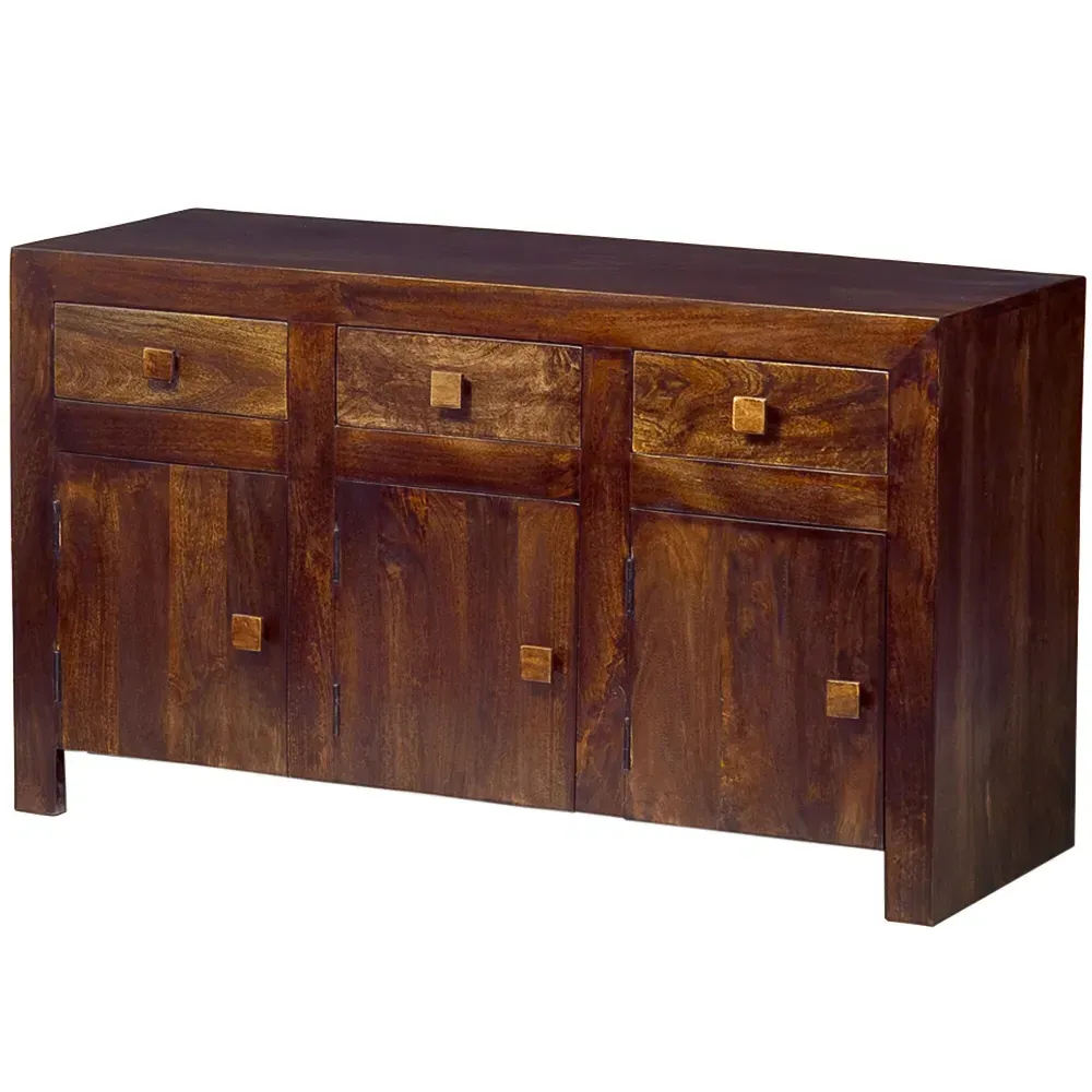 Nihash Toko 3 Door 3 Drawer Sideboard - Brown, Mango Wood