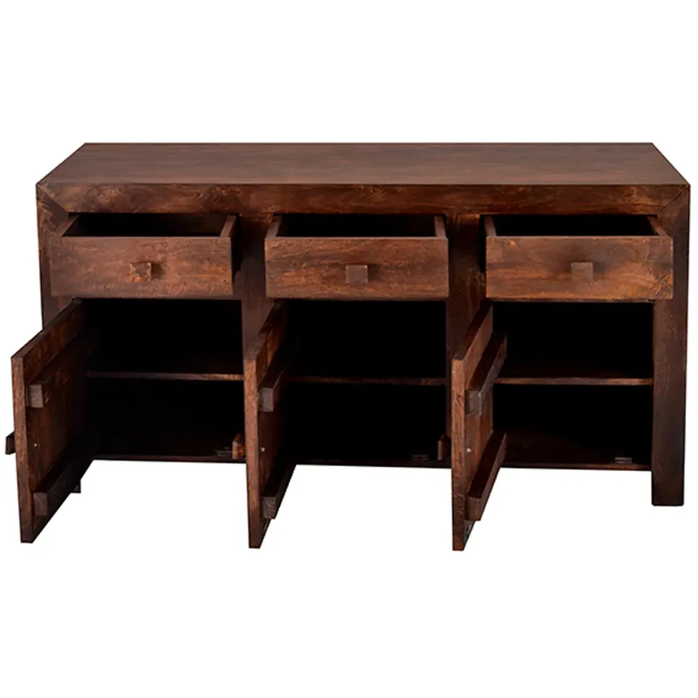Nihash Toko 3 Door 3 Drawer Sideboard - Brown, Mango Wood