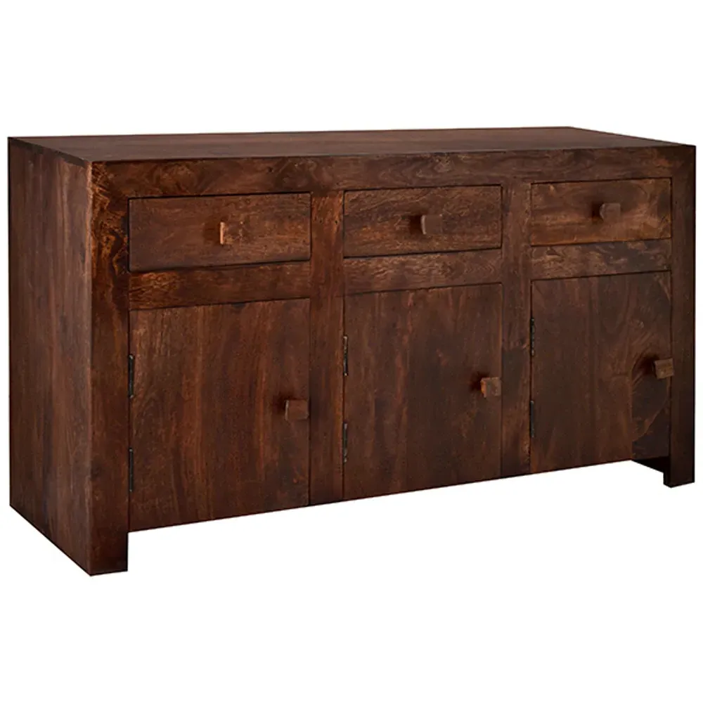 Nihash Toko 3 Door 3 Drawer Sideboard - Brown, Mango Wood