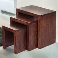 Nihash Toko Nest of Tables Set of 3 - Brown, Mango Wood