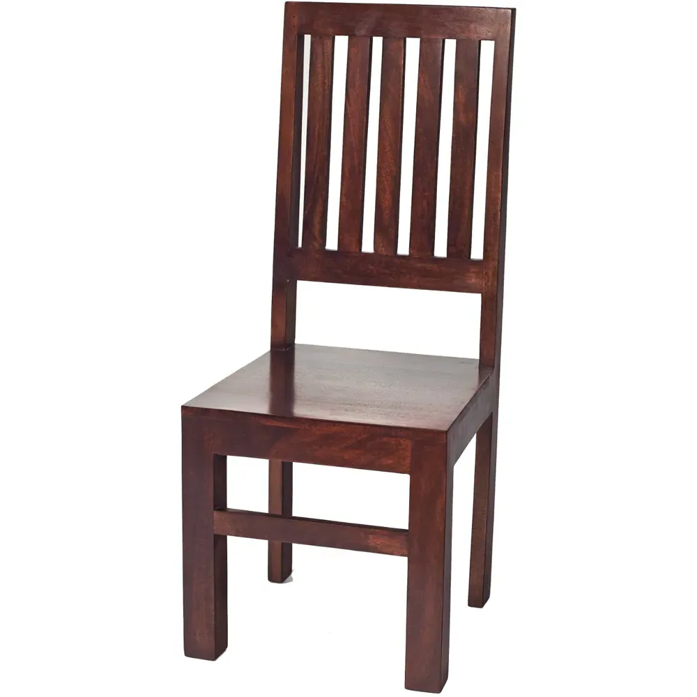 Nihash Toko Slat Back Chairs Set of 2 - Brown, Mango Wood