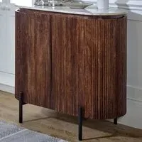 Opal 4 Door Drinks Cabinet - Brown, Marble
