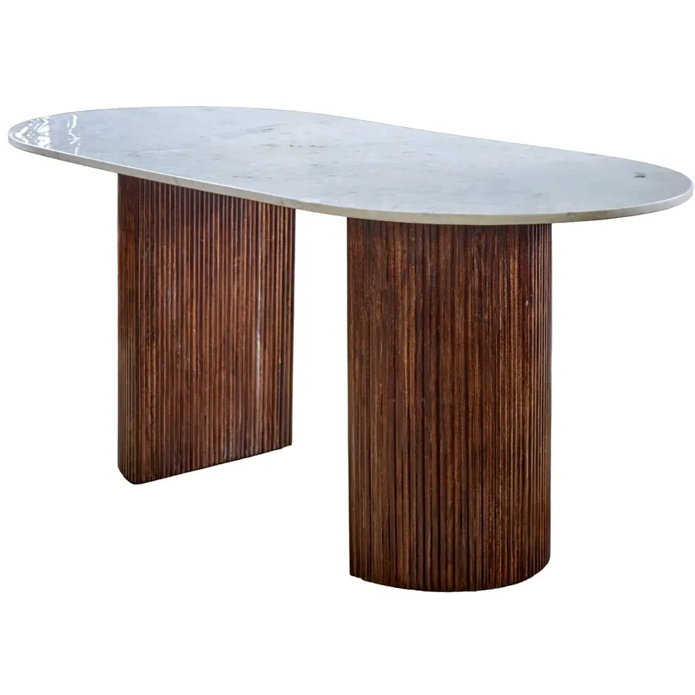 Opal 6-Seater Dining Table - Brown, Marble