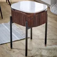 Opal Bedside Table with Drawer - Brown, Mango Wood