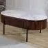 Opal Oval Coffee Table with 2 Drawers - Brown, Mango Wood
