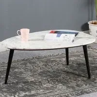 Opal Round Coffee Table - White, Marble