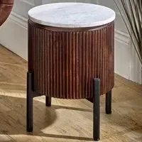 Opal Side Table - Brown, Marble