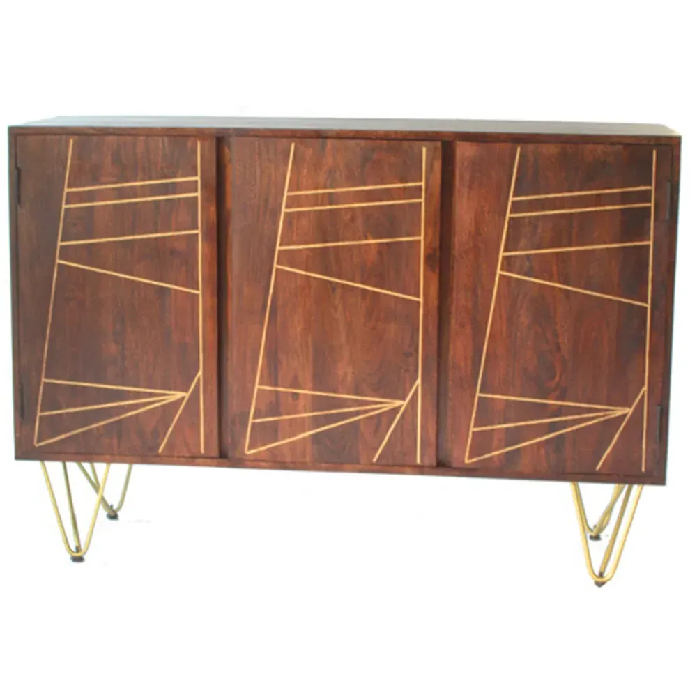 Ozella 3 Door Large Sideboard - Dark Gold