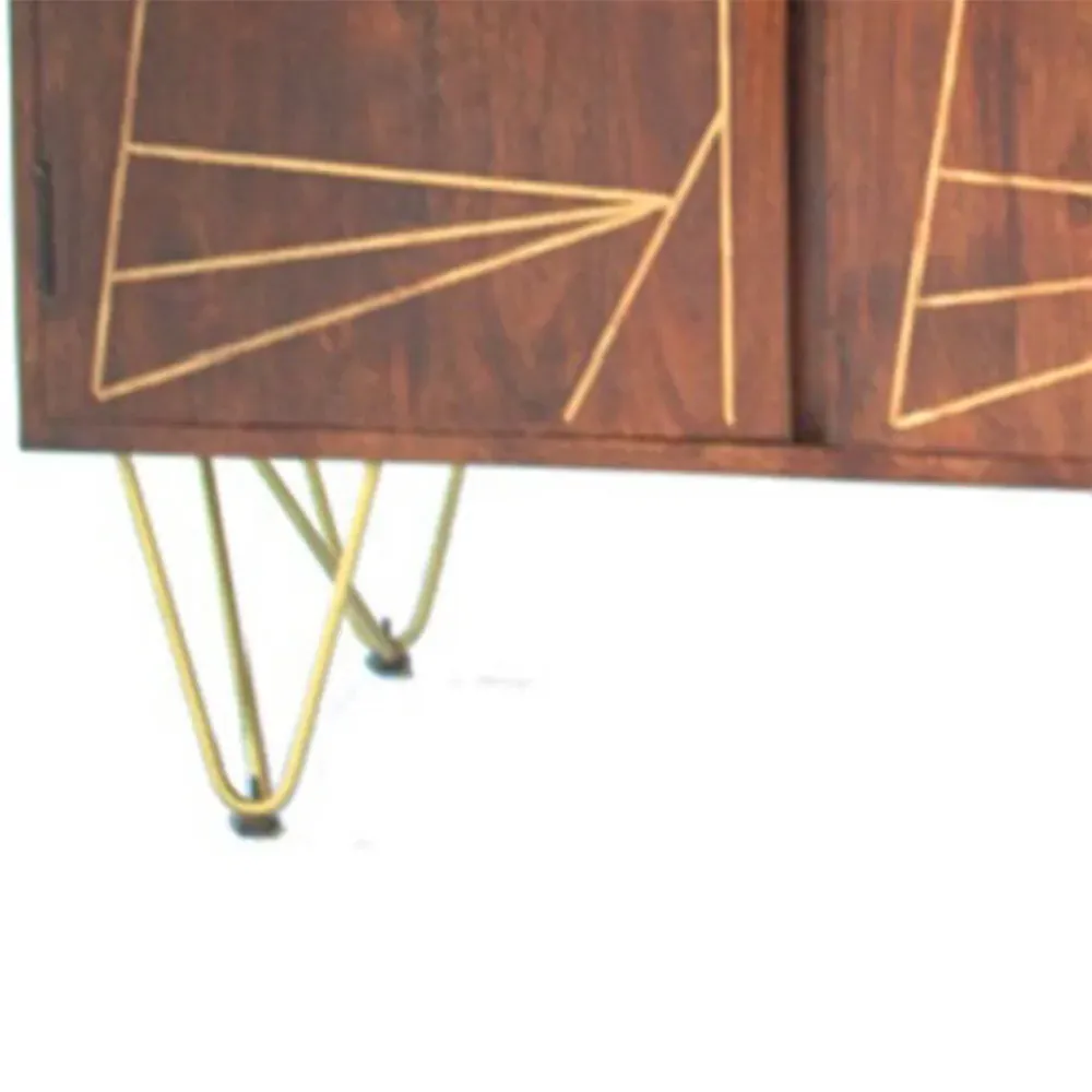 Ozella 3 Door Large Sideboard - Dark Gold