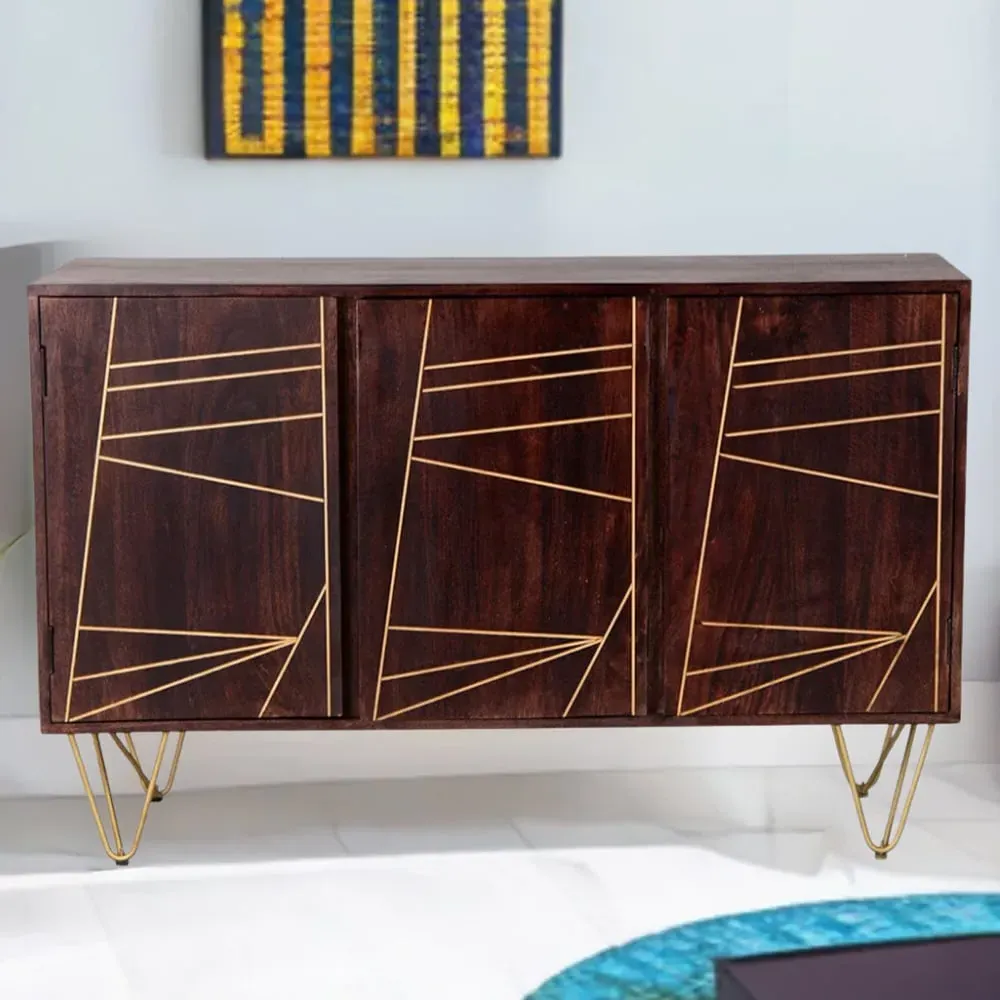 Ozella 3 Door Large Sideboard - Dark Gold image