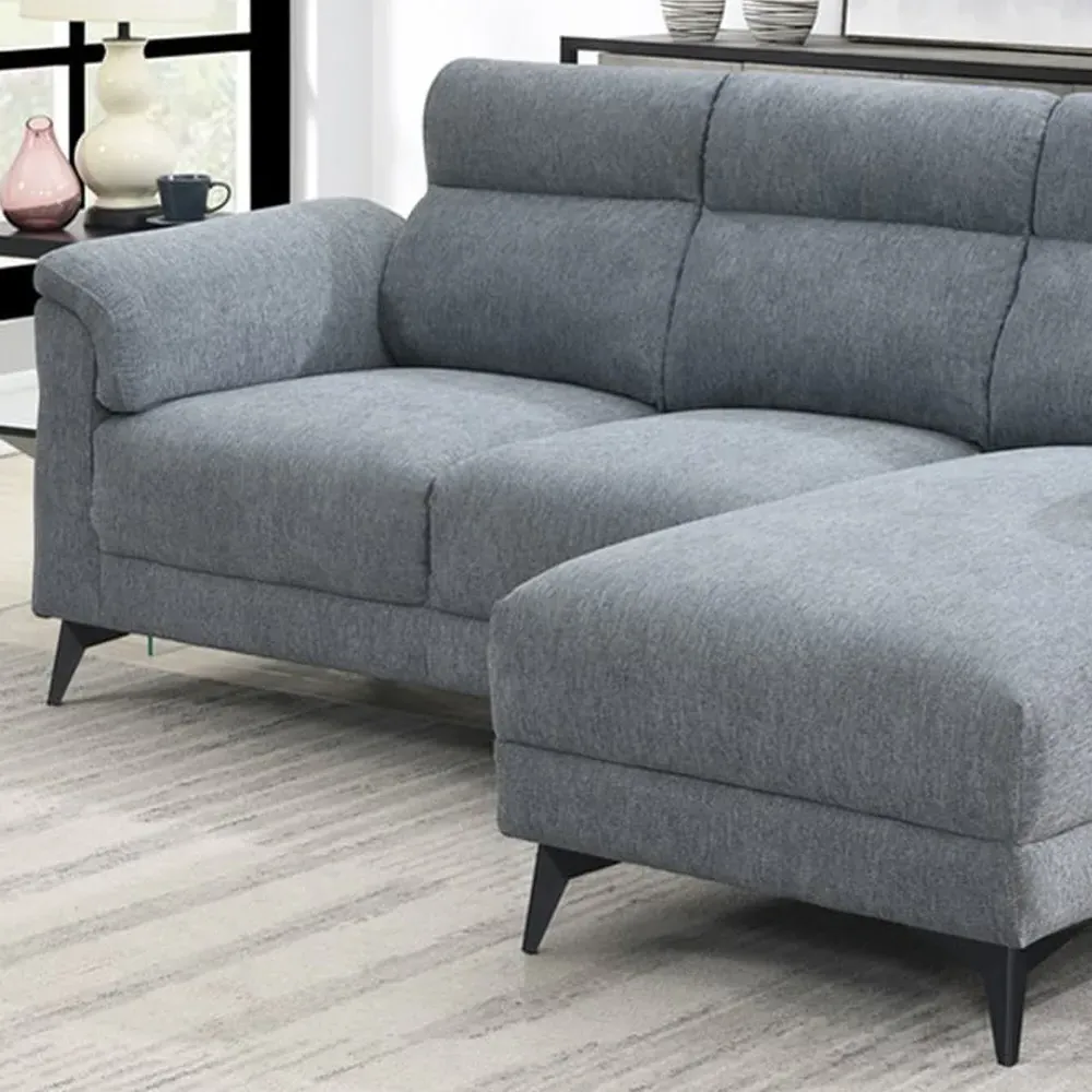 Roxy 3-Seater Left Hand Chaise Sofa - Grey