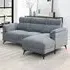 Roxy 3-Seater Left Hand Chaise Sofa - Grey