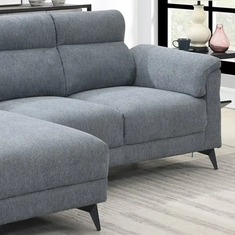 Roxy 3-Seater Right Hand Chaise Sofa - Grey