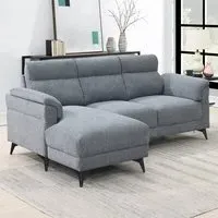 Roxy 3-Seater Right Hand Chaise Sofa - Grey