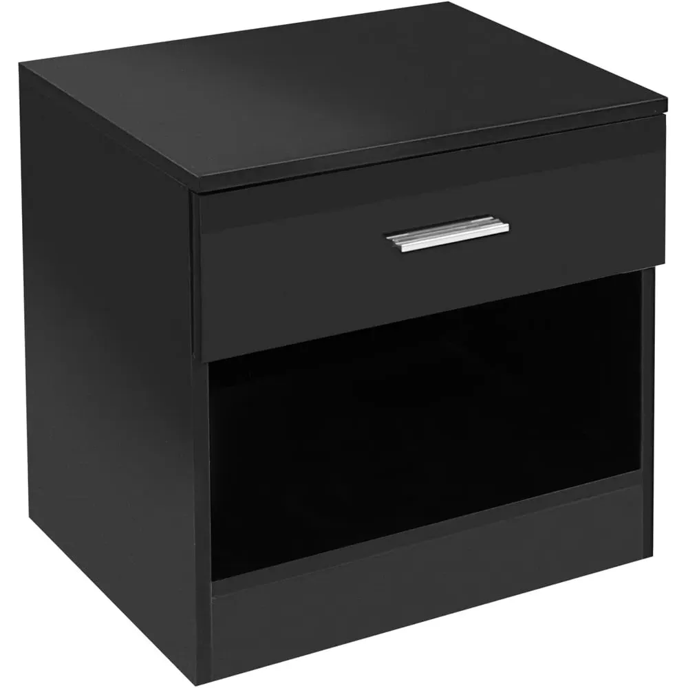 Single Drawer Bedside Table - Black