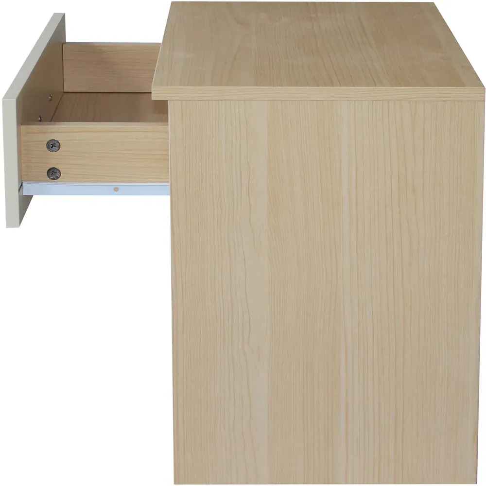 Single Drawer Bedside Table - Cream, High Gloss