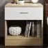 Single Drawer Bedside Table - Oak, High Gloss