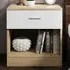 Single Drawer Bedside Table - White, High Gloss