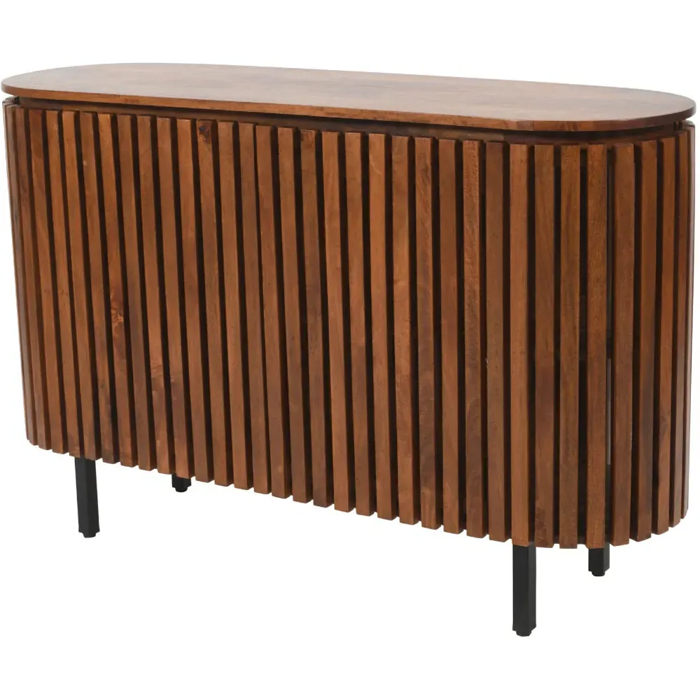 Slatted 2 Door Large Sideboard - Brown, Mango Wood