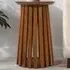 Slatted Round Side Table - Brown, Mango Wood