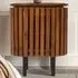 Slatted Single Door Bedside Table - Brown, Mango Wood