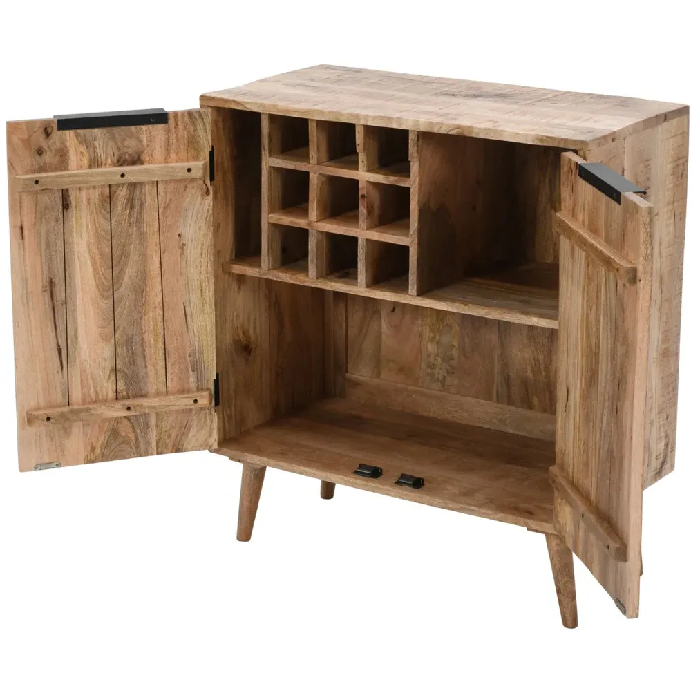 Surrey 2 Door Drinks Cabinet - Brown, Solid Wood