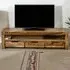 Surrey 3 Drawer TV Unit with Shelf - Brown, Solid Wood
