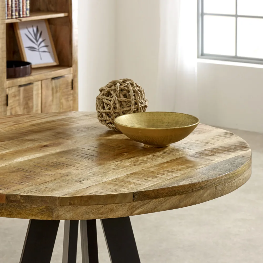 Surrey 4-Seater Round Dining Table - Brown, Wood