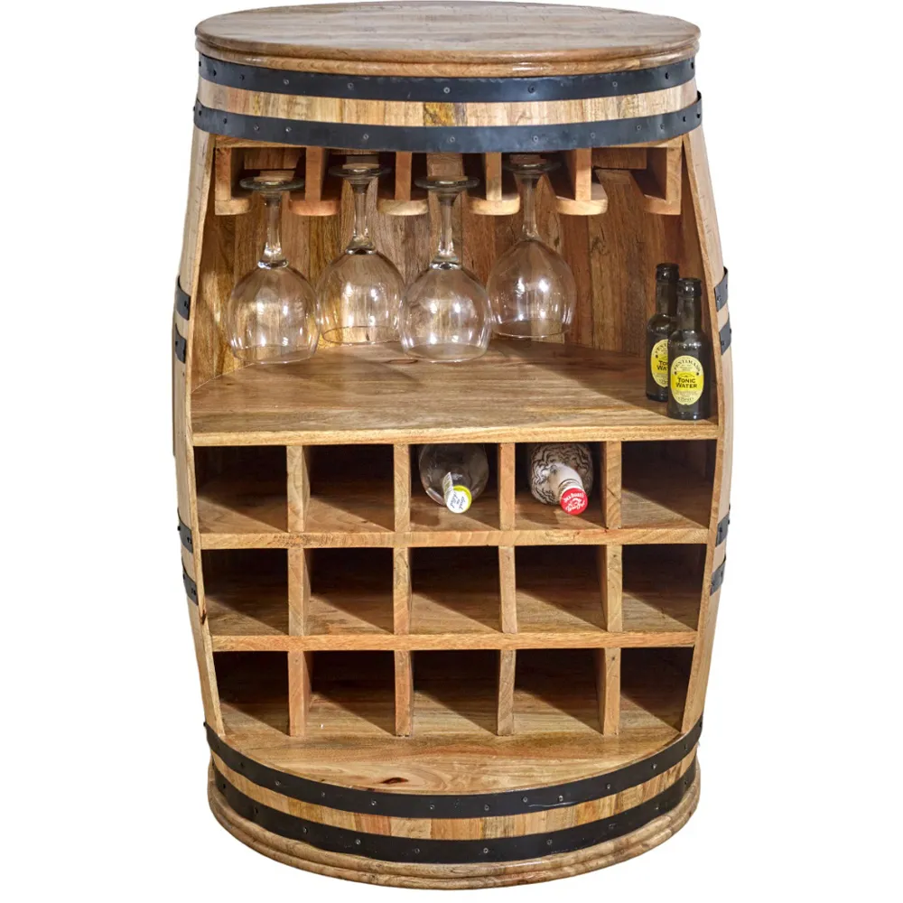 Surrey Barrel Wine Sideboard - Brown, Solid Wood