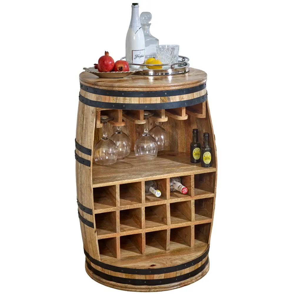 Surrey Barrel Wine Sideboard - Brown, Solid Wood