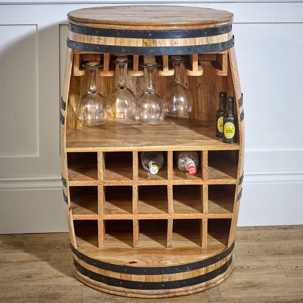 Surrey Barrel Wine Sideboard - Brown, Solid Wood image