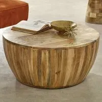 Surrey Drum Coffee Table - Brown, Solid Wood