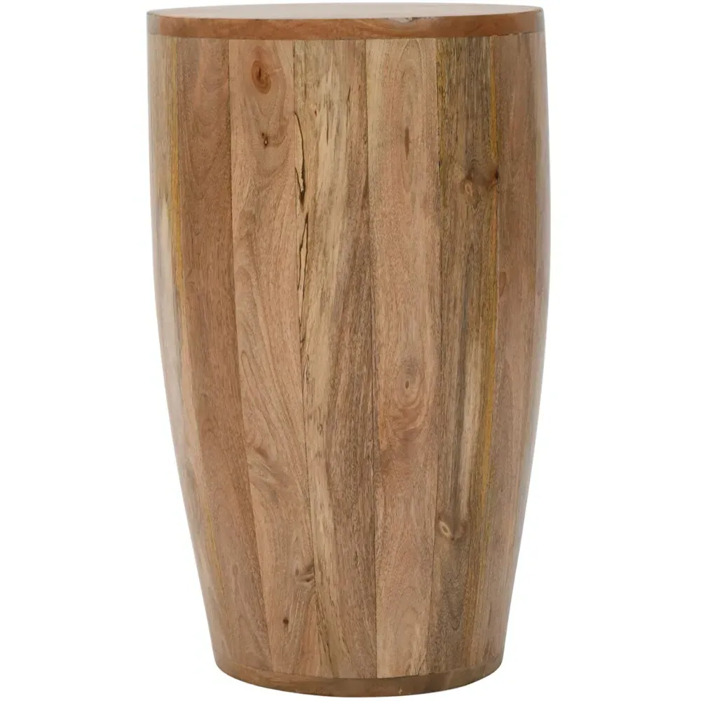 Surrey Drum Side Table - Brown, Solid Wood