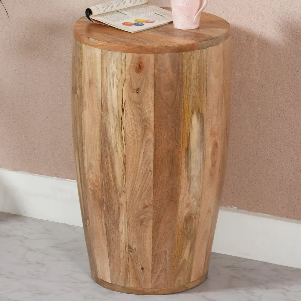 Surrey Drum Side Table - Brown, Solid Wood image