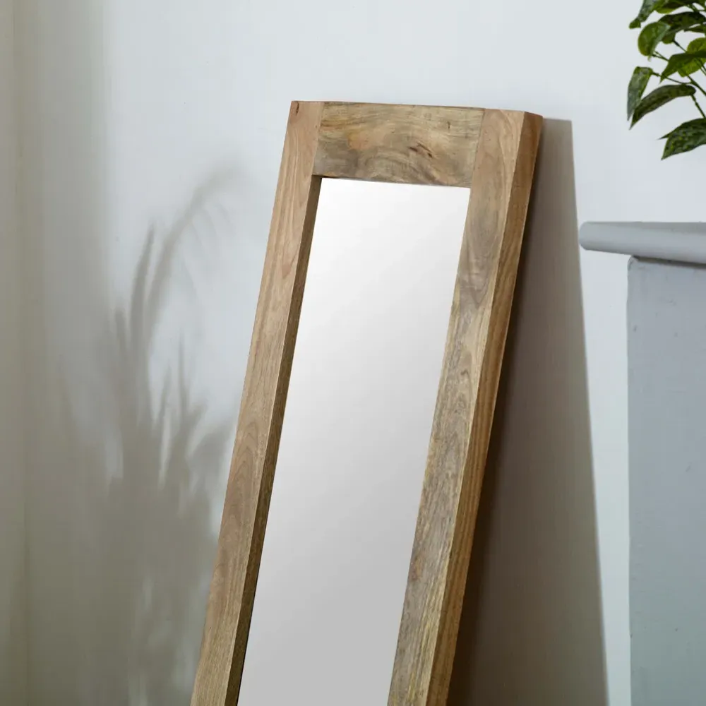Surrey Extra Long Wall Mirror - Brown, Solid Wood Frame