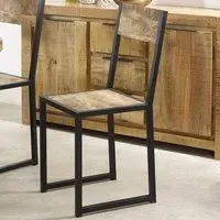 Surrey Metal and Wood Dining Chair - Brown