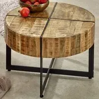 Surrey Metal Legs Coffee Table - Brown, Solid Wood